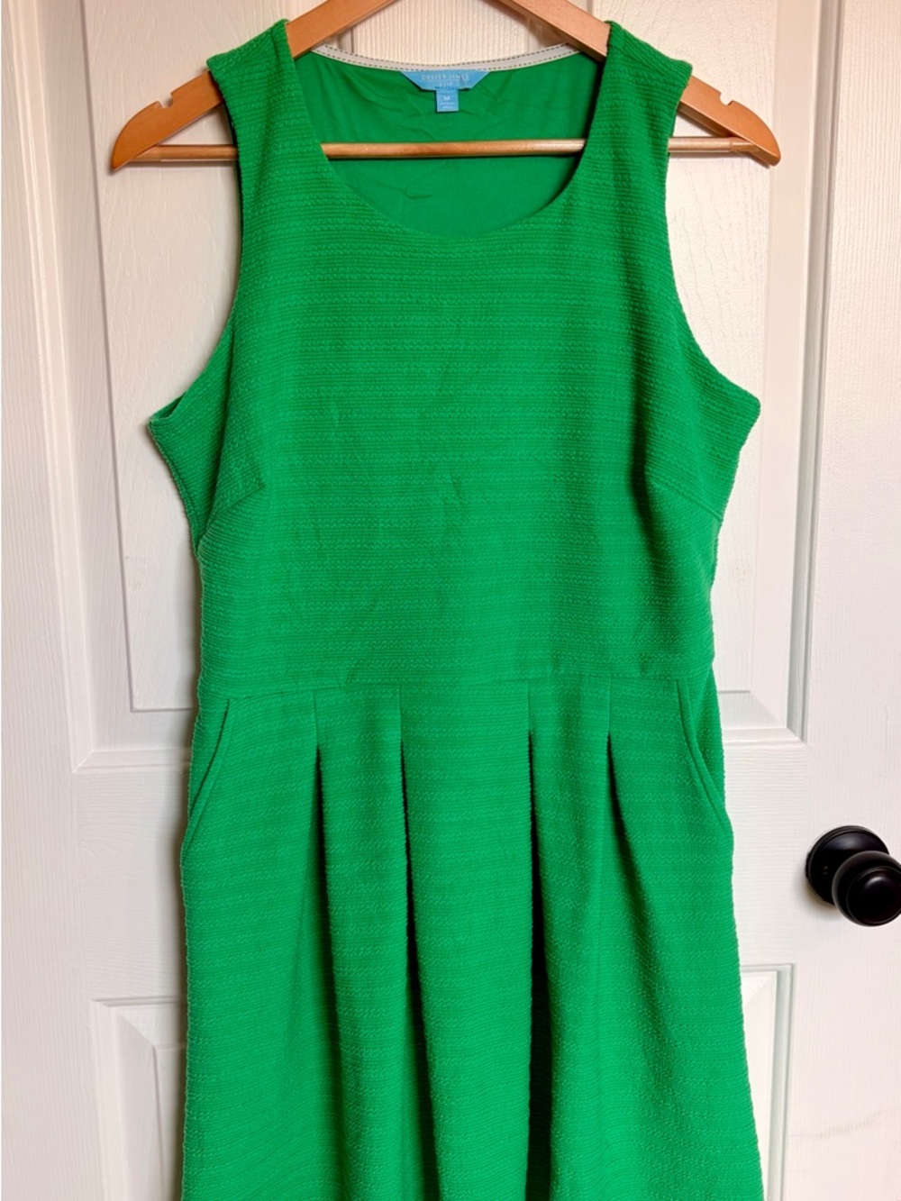 Draper James Bright Green Sleeveless Fit-and-Flare Dress